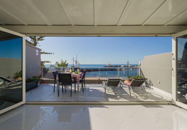 beautiful terrace with sea view at playa de mogan gran canaria beautiful terrace with sea view at playa de mogan gran canaria