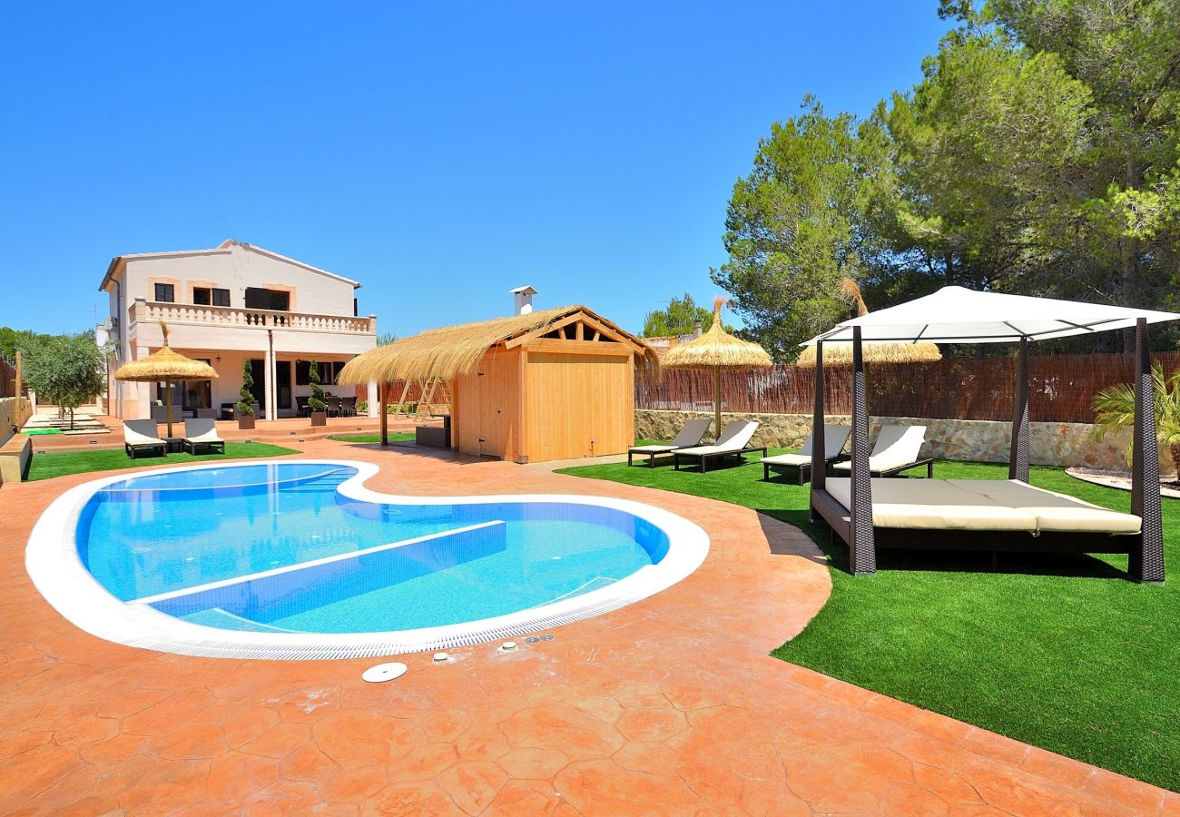 swimming pool, Balinese bed, sun lounger, barbecue, garden, blue swimming pool, Balinese bed, sun lounger, barbecue, garden, green