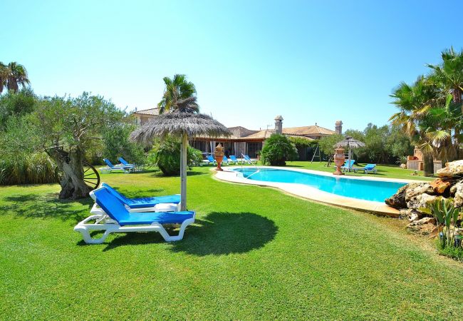 La villa dispose de beaucoup d'espace pour que les enfants puissent jouer. piscine, nature, vacances, été